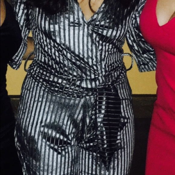 ZARA GRAY BLUE VELOUR JUMPSUIT - Picture 2 of 10